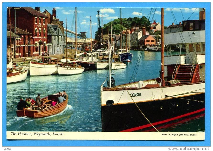 The Harbour , Weymouth , Dorset. Ship The Consul .written Without Postmarks - Weymouth