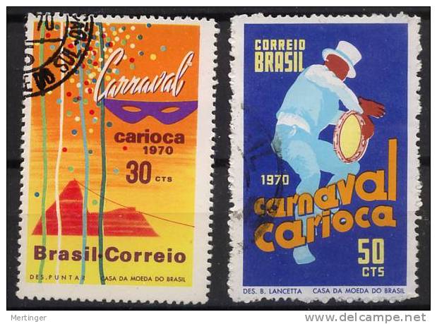 Brazil Brasilien Mi# 1247-48 Used CARNAVAL CARIOCA 1970 - Gebraucht