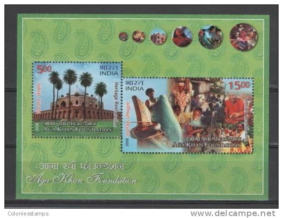 (SS076) INDIA, 2008 (Aga Khan Foundation). Souvenir Sheet. Mi # B54. MNH** - Unused Stamps