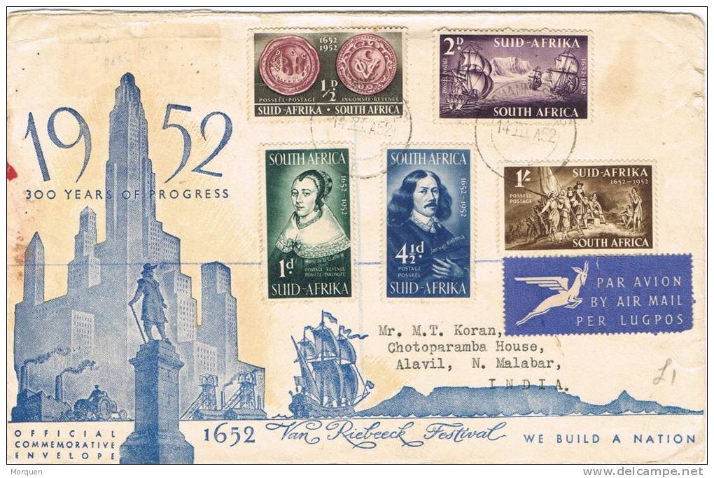0427. Carta Certificada Y Aerea JOHANNESBURG (South Africa) 1952 - Storia Postale