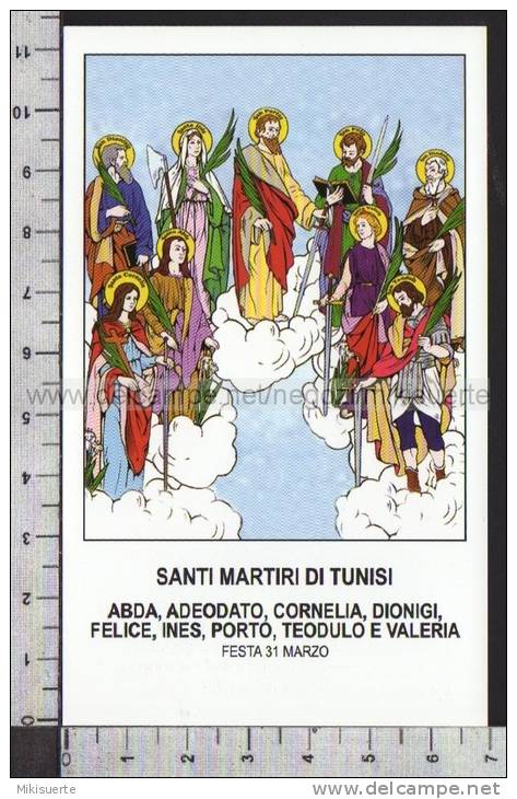 Xsa-10584 SANTI MARTIRI DI TUNISI ABDA ADEODATO CORNELIA DIONIGI INES TEODULO VALERIA Santino - Godsdienst & Esoterisme