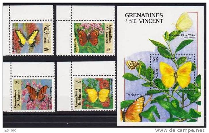 SAINT VINCENT PAPILLONS. (Yvert : 1699/01+BF 30A) MNH ** SCHMETTERLINGE  BUTTERFLIES - MARIPOSAS - Papillons