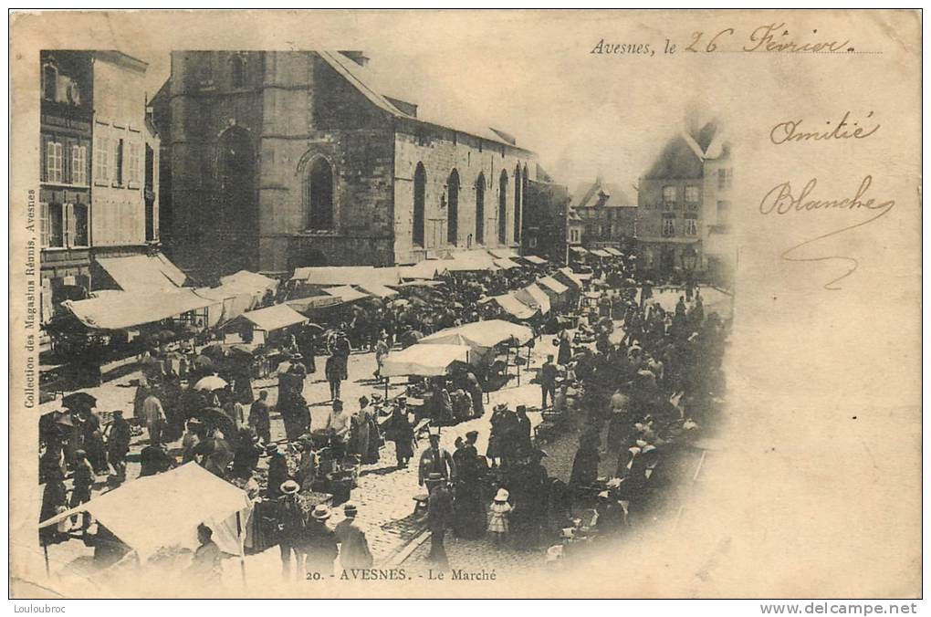 59 AVESNES SUR HELPE LE MARCHE 1905 - Avesnes Sur Helpe