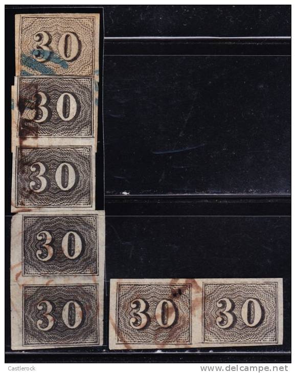 O) 1850 BRAZIL, SC 23 USED, NICE LOT PAIR/ NICE CANCELLATIONS E=100.- - Unused Stamps