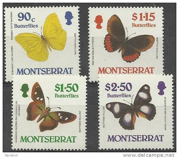 MONTSERRAT - 1987 Butterflies. Scott 647-50. MNH ** - Montserrat