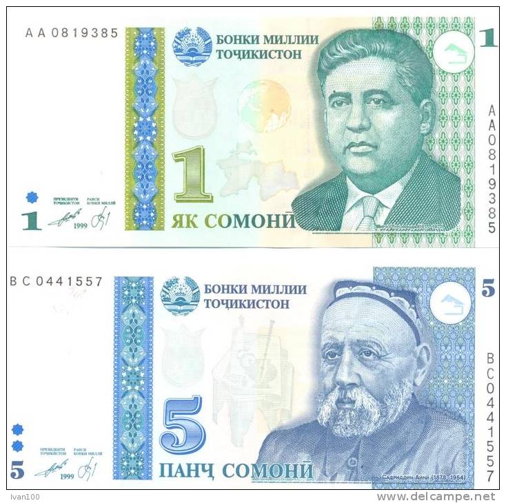 1999. Tajikistan, Set Of 2v,  UNC - Tajikistan