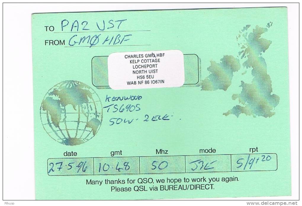 QSL- 100   UNITED KINGDOM : LOCHEPORT : GM0HBF - Autres & Non Classés