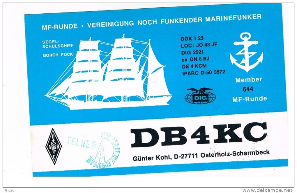 QSL- 101   GERMANY : OSTERHOLZ : DB4KC - Autres & Non Classés