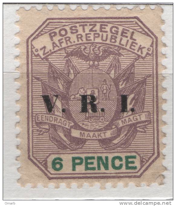 Fra382 Transvaal, N. 130 Y&T, 1900, V.R.I., 6 Pence Occupazione Inglese Seconda Guerra Anglo-boera, Occupation - Transvaal (1870-1909)