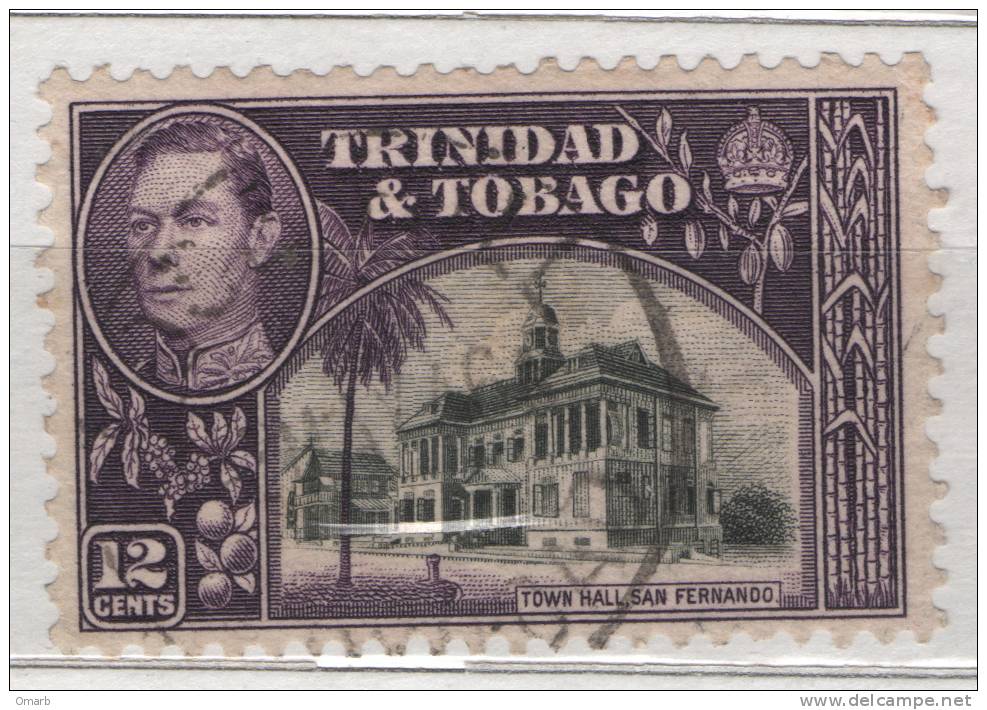 Fra383 Trinidad And Tobago, N. 144, Re King Roi Giorgio VI, George VI, Hotel De Ville, Municipio Di San Francesco - Trindad & Tobago (1962-...)