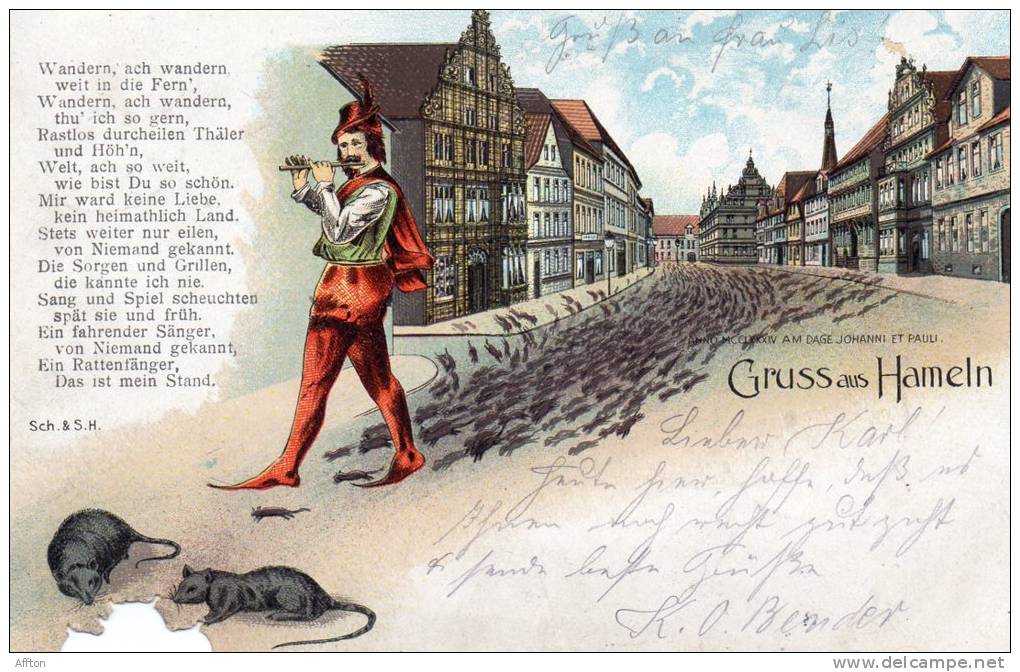 Gruss Aus Hameln 1900 Postcard - Hameln (Pyrmont)