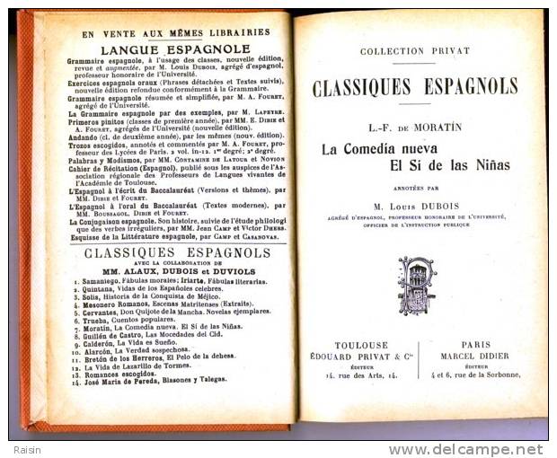 Espagnol Moratin  La Comedia Nueva  El Si De Las Ninas  1949  Privat-Didier Collection Privat TBE - 12-18 Ans
