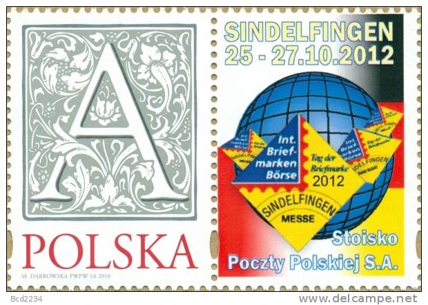 POLAND 2012 UNIQUE DATES - SPECIAL LIMITED EDITION PHILATELIC STAMP TRADE FAIR SINDELFINGEN GERMANY 25-27 OCTOBER NHM - Abarten & Kuriositäten