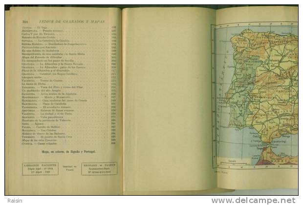 Espagnol G.Delpy Et A. Viñas L'Espagne Par Les Textes  1949  Hachette Carte Dépliante  BE - 12-18 Years Old