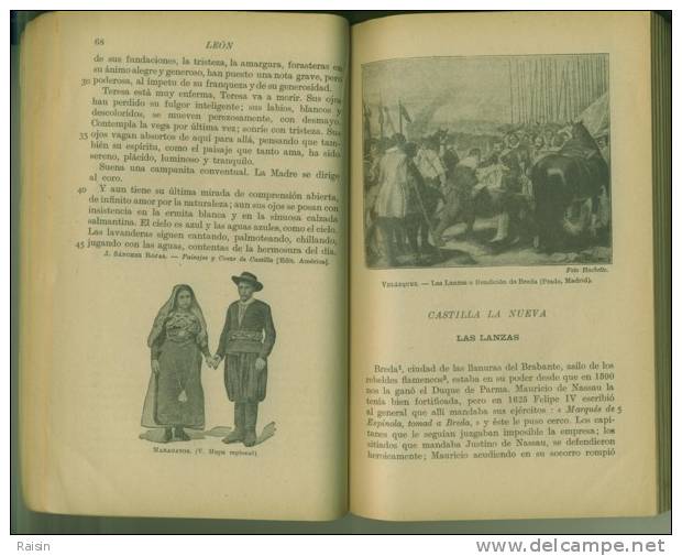 Espagnol G.Delpy Et A. Viñas L'Espagne Par Les Textes  1949  Hachette Carte Dépliante  BE - 12-18 Years Old