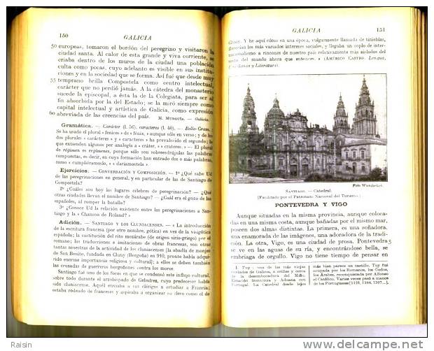 Espagnol G.Delpy et A. Viñas L'Espagne par les Textes  1949  Hachette carte dépliante  BE