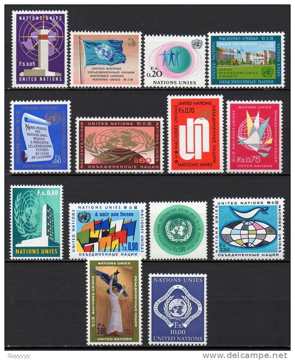 Nations Unies (Genève) - 1969/70 - Yvert N° 1 à 14 ** - Nuevos