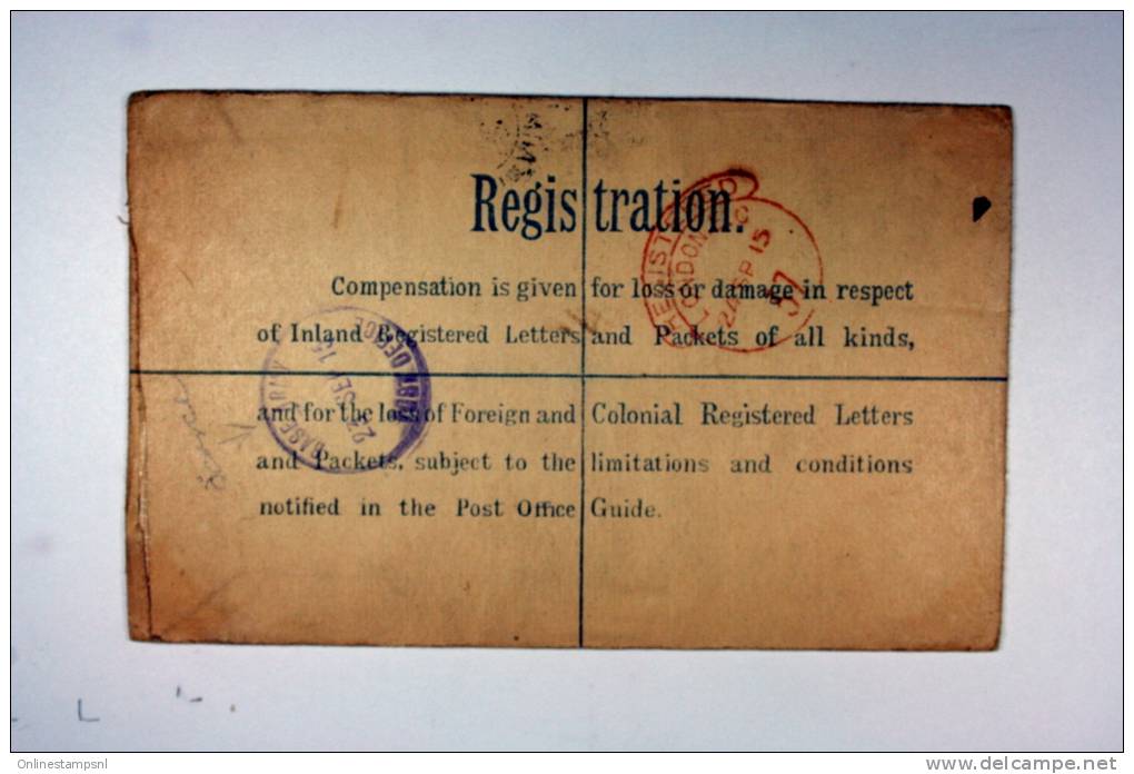 UK:  1915 Registered Fieldpost Cover  Wax Sealed Army Postoffice Cancel - Postwaardestukken