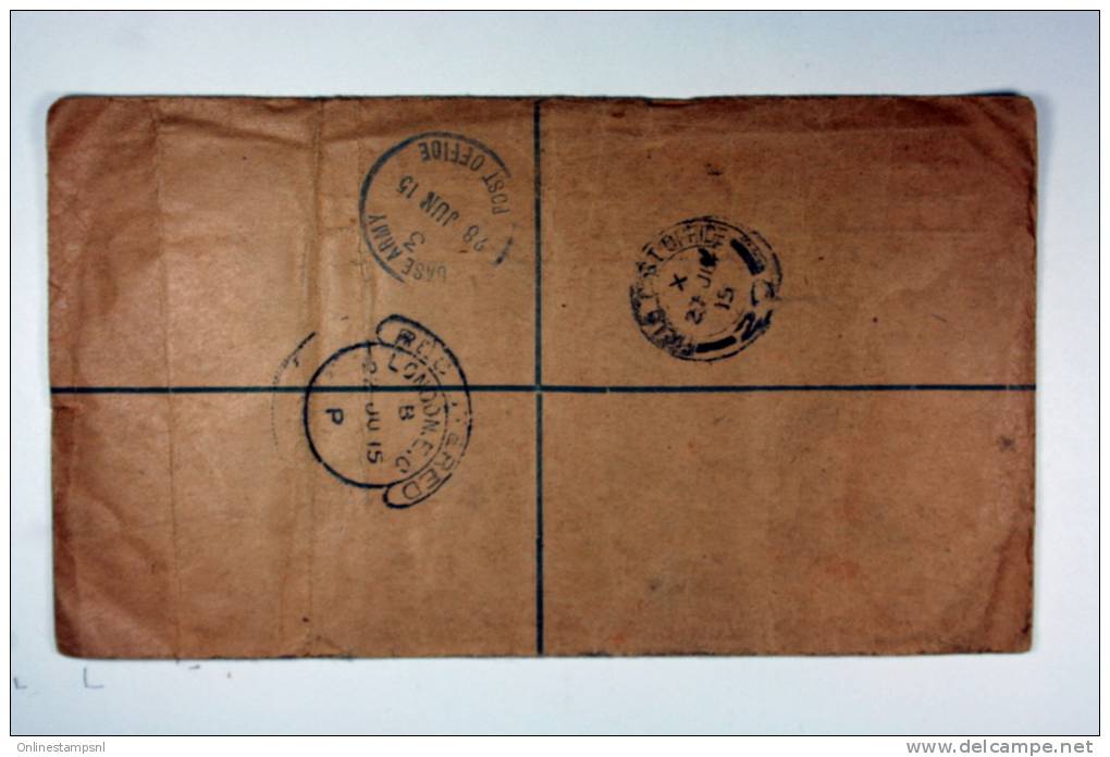 UK:   Registered Cover OHS  1915, Unable To Trace 2x, Nice Cancels - Lettres & Documents