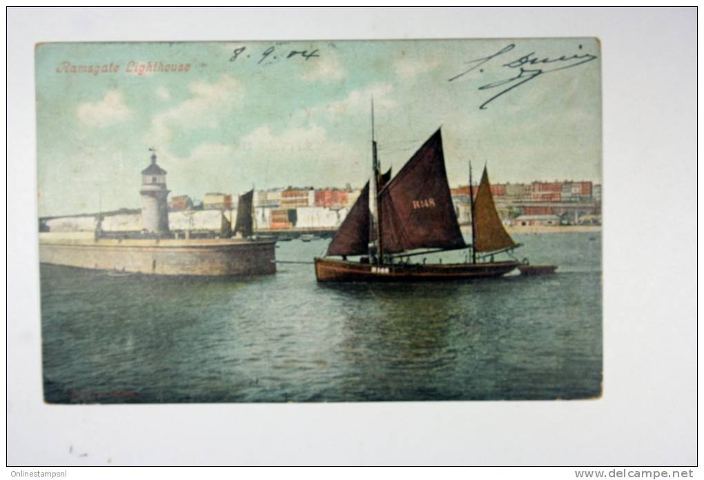 UK:   Picture Postcard 1904 London To Amsterdam, Ramsgate Lighthouse - Briefe U. Dokumente