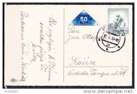 Tchécoslovaquie 1937, Carte, Affr. Mi 361 Et Zu 359 - Neufs