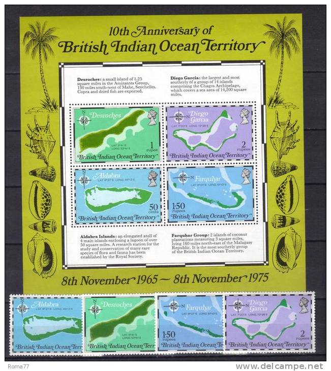 ENR20B - B.I.O.T. , Serie N. 82/85 + BF N. 2  ***  MNH - Territorio Britannico Dell'Oceano Indiano