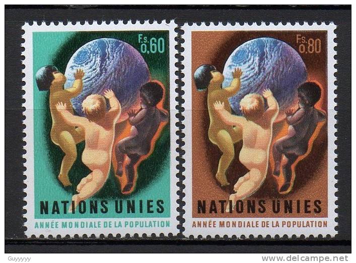 Nations Unies (Genève) - 1974 - Yvert N° 43 & 44 ** - Nuevos