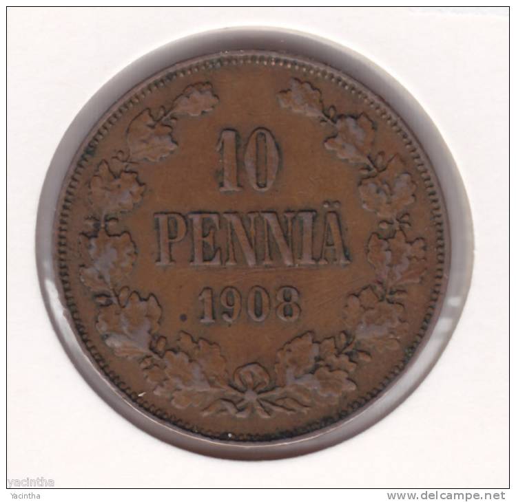 @Y@      Finland 10 Pennia 1908   (2084) - Finlande