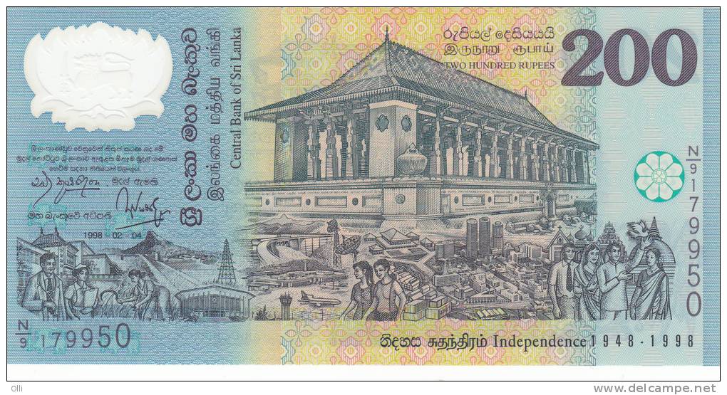 SRI LANKA  200 Rupees  Commemorative  1998 ***UNC*** P-114b - Sri Lanka