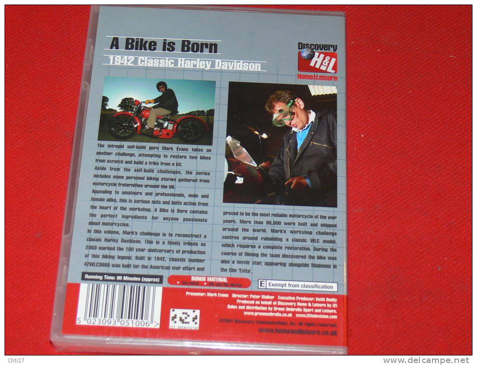 DVD NEUF A BIKE IS BORN MOTO ANCIENNE " 1942 CLASSIC HARLEY DAVIDSON " EDIT DISCOVERY H&L 2004 - Sports