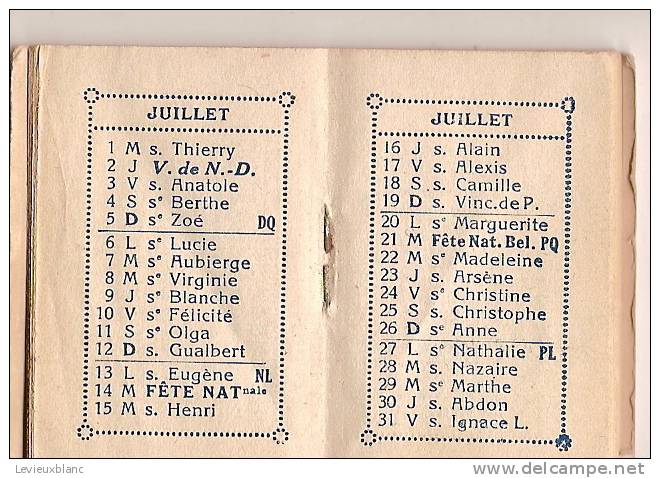 Petit Calendrier  Almanach De Poche/Vierge Marie /1942   CAL110 - Petit Format : 1941-60