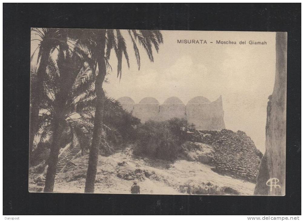 Cartolina Misurata Moschea Del Giamah Posta Militare 1912 - Libia