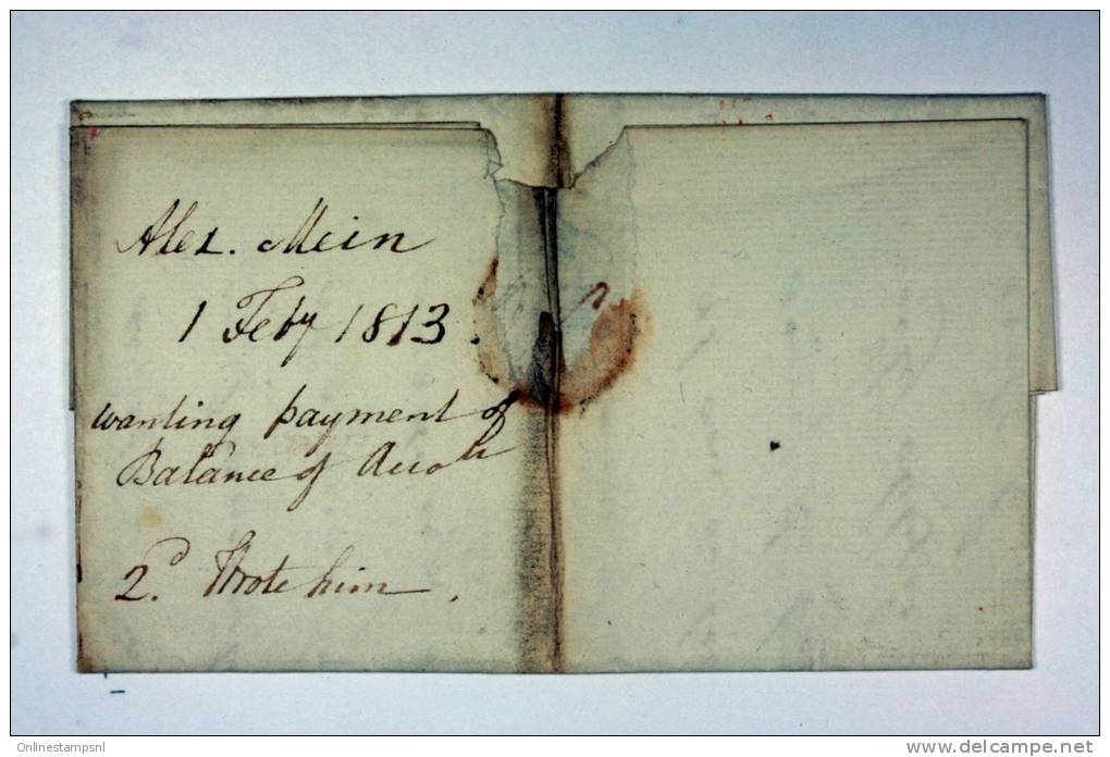 UK: Complete Folded Letter 1813 Kelso To Edinburg - ...-1840 Voorlopers