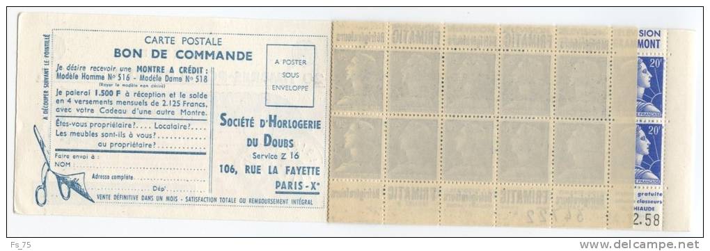 FRANCE CARNET N°1011B TYPE I MULLER 20F BLEU - CARNET 14 - SERIE 16.58 - FRIMATIC / GRAMMONT / FRIMATIC / THIAUDE - Other & Unclassified