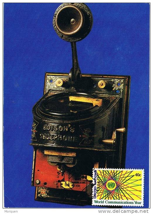 0493. Tarjeta Maxima ONU (Suiza) Ginebra. Edison Telegraph. Telegrafo - Maximum Cards