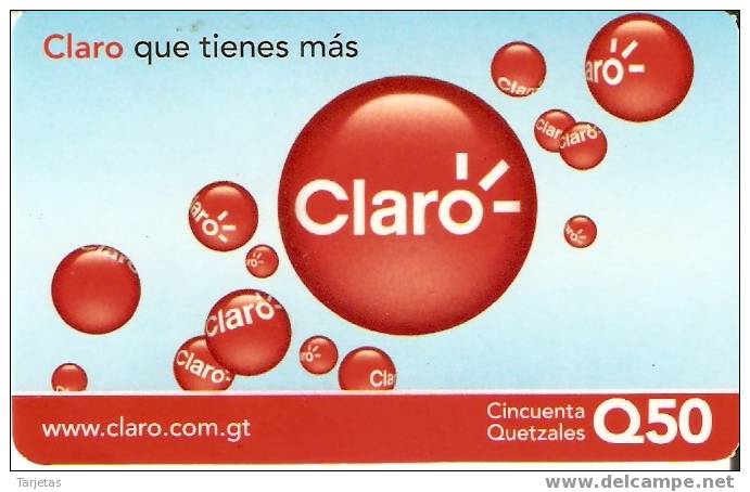 TARJETA DE GUATEMALA DE CLARO DE 50 QUETZALES - Guatemala