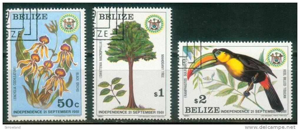 Belize  1981  Unabhängigkeit  (3 Gest. (used))  Mi: 610, 612-13 (8,60 EUR) - Belize (1973-...)