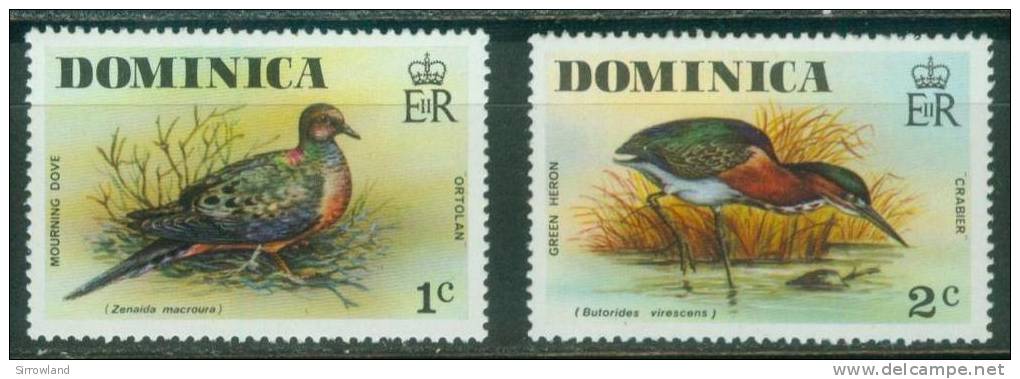 Dominica  1976  Einheimische Vögel  (2 ** (MNH))  Mi: 482-83 (0,40 EUR) - Dominica (1978-...)