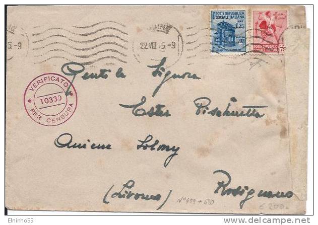 1945 Occupazione Alleata Venezia Giulia - Lettera Da Udine Per Rosignano - Marcophilie
