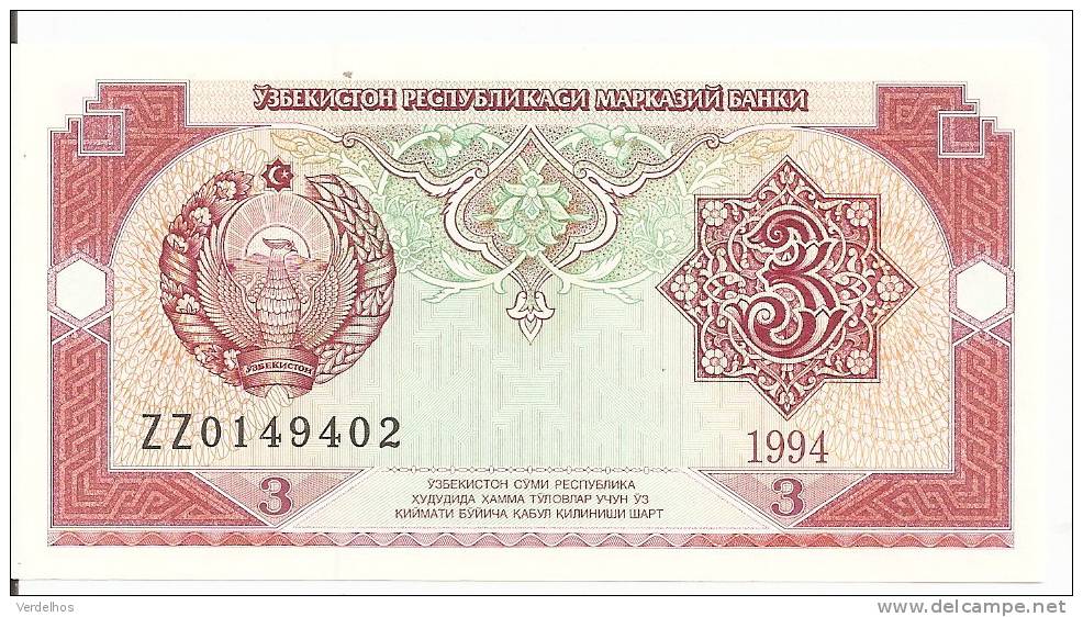 OUZBEKISTAN 3 SUM 1994 UNC P 74 - Oezbekistan