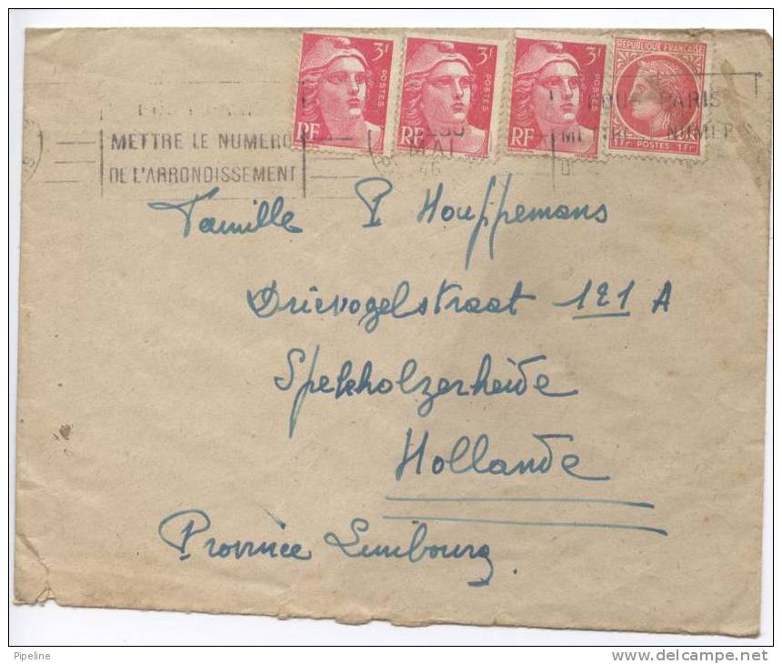 France Cover Sent To Netherlands 1946 - Covers & Documents