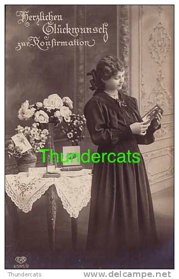 RPPC REAL PHOTO POSTCARD BEAUTIFUL LITTLE GIRL  ** CPA  JOLIE JEUNE FILLE COMMUNION KONFIRMATION COMMUNIE - Communion