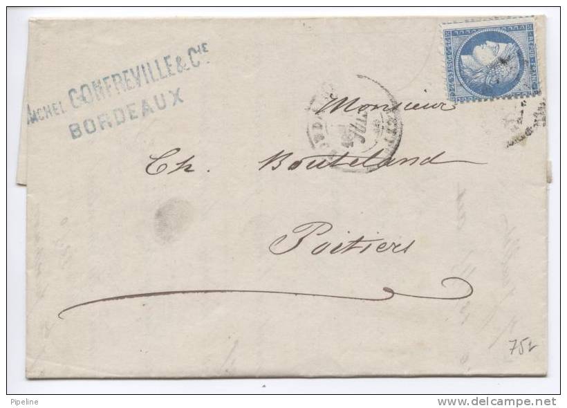 France Letter Bordeaux 7-7-1874 - 1871-1875 Cérès