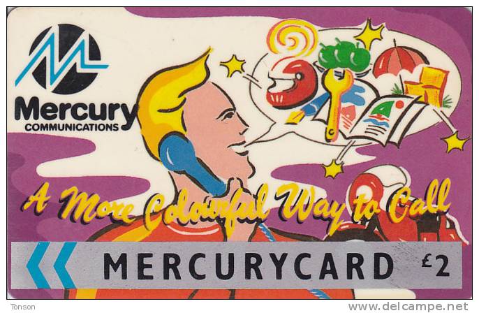 Mercury, MER104, Colourful Way To Call - Purple, 2 Scans.  22MERB - [ 4] Mercury Communications & Paytelco