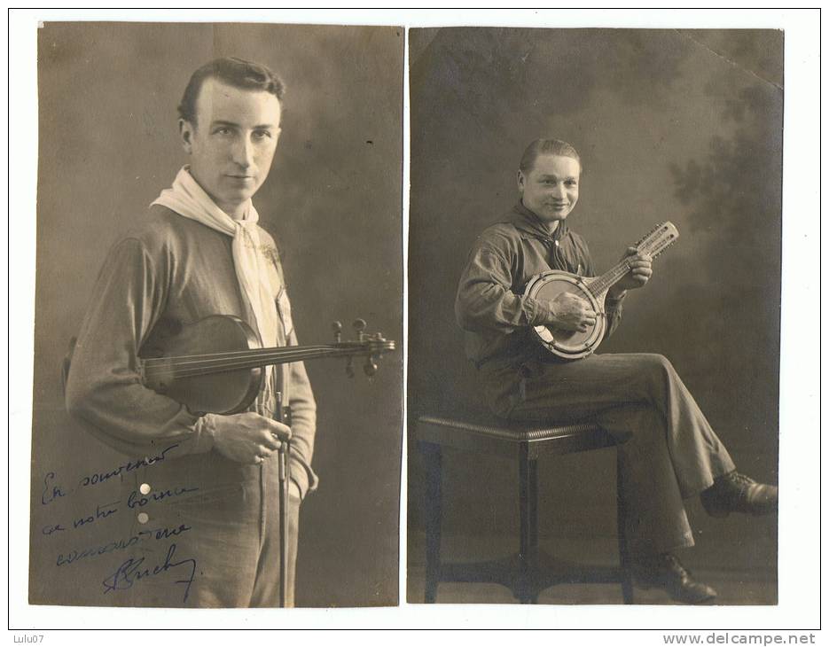 Cartes  Photos   Lot  2 Photos  Musiciens - Singers & Musicians