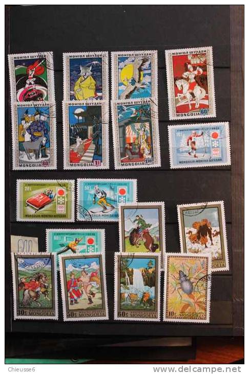 AC127 - Mongolie  Lot + 500 Timbres - Collezioni (in Album)