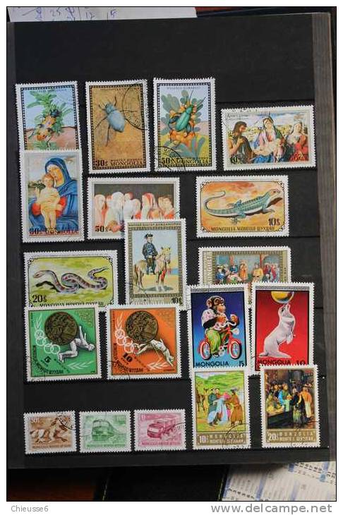 AC127 - Mongolie  Lot + 500 Timbres - Collezioni (in Album)