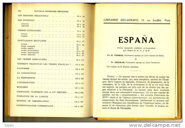 Espagnol  R.Larrieu Nouvelle Grammaire Espagnole 1937 Librairie Delagrave Très Très Bon état - 12-18 Ans