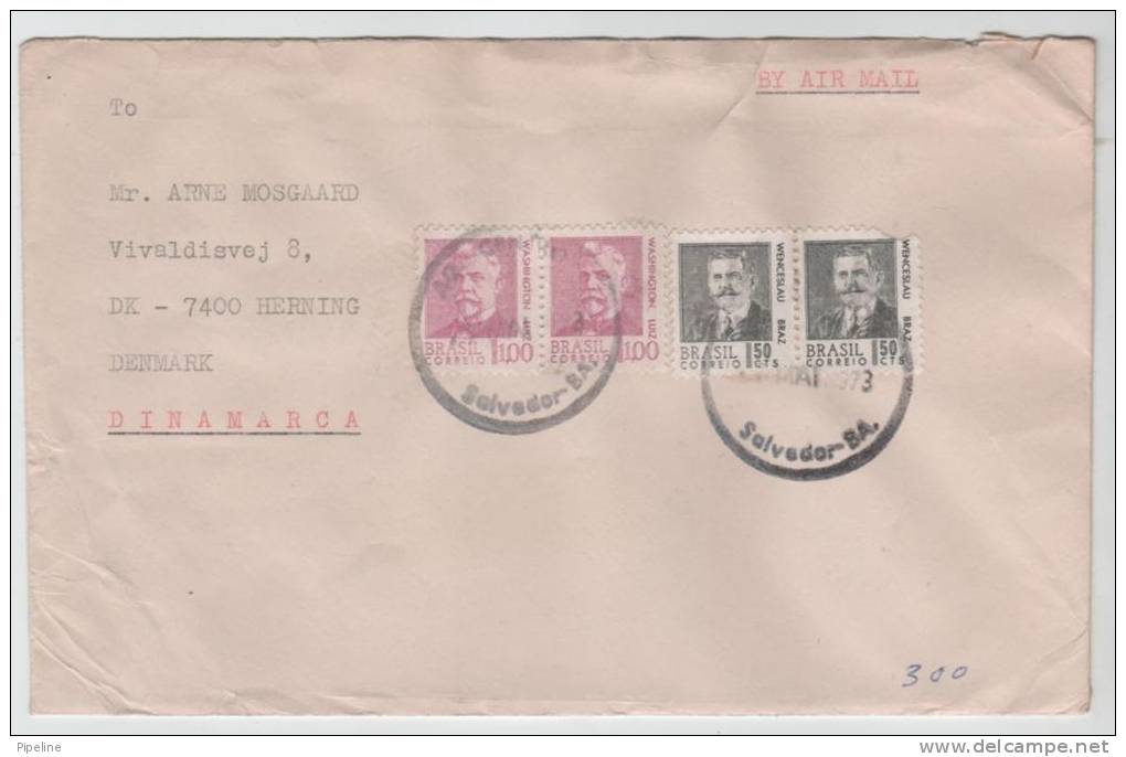 Brazil Cover Sent Air Mail To Denmark 1973 - Lettres & Documents