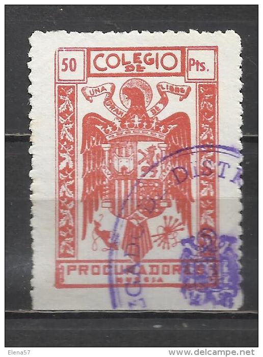 0878- ANTIGUO SELLO FISCAL COLEGIO PROCURADORES MURCIA SPAIN REVENUE . SPAIN REVENUE FISCALS OLD SCHOOL STAMP TAX REVENU - Fiscales